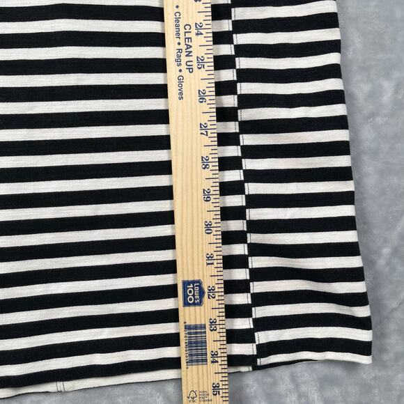 J Crew Dress Womens Small Black White Stripe Shift Seamed Cotton Stretch C6514 - Picture 10 of 16